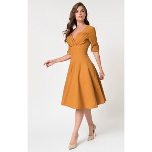 Unique Vintage 1950s Delores Swing Dress